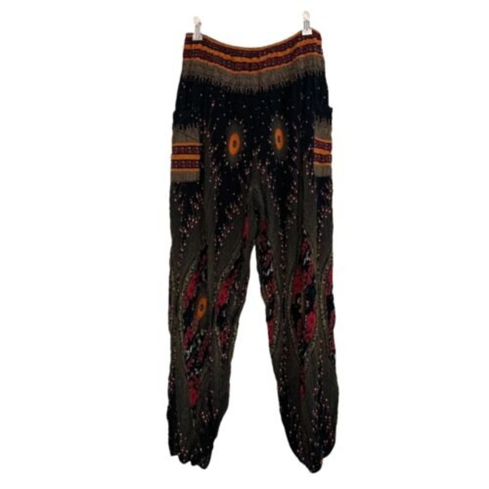 Urban CoCo Womens Palazzo Pants Size L Pockets 100% Viscose High Rise BoHo Indie